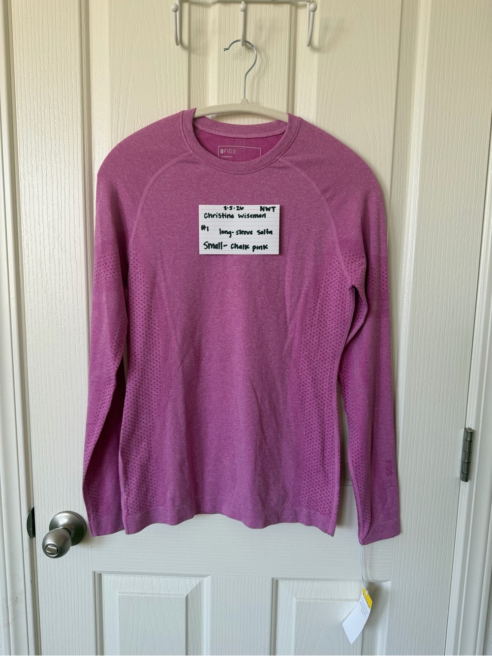 Figs Chalk Pink Long Sleeve Tee